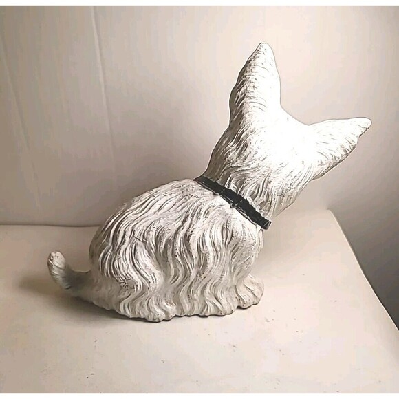 Vintage White Scottie Terrier Dog Ceramic Figurine Statue Home Decor - Picture 7 of 7